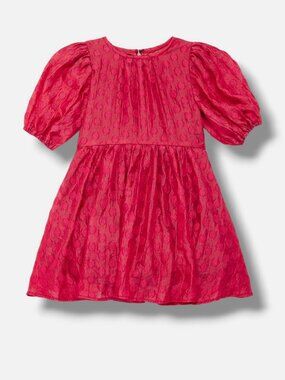 Rachel Parcell Little Girls' Red Polka-Dot Pouf Sleeve Dress Size 2